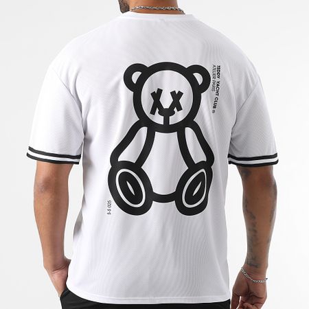 Teddy Yacht Club - Maglietta Baseball Large Fat Outline Bianco Nero