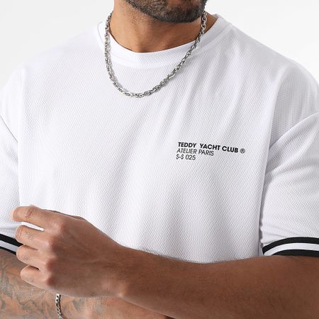 Teddy Yacht Club - Maglietta Baseball Large Fat Outline Bianco Nero