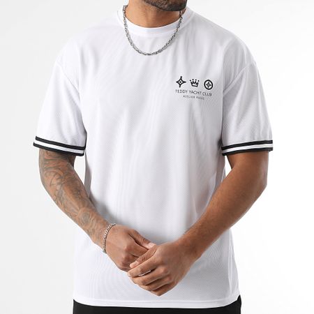 Teddy Yacht Club - Tee Shirt Baseball Large Atelier Bianco Nero