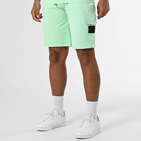 Black Industry - Set di maglietta e pantaloncini da jogging 009 verde chiaro