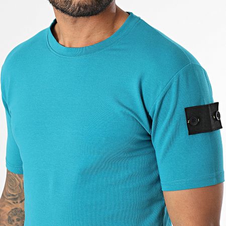 Black Industry - Set di maglietta e pantaloncini da jogging blu petrolio 009