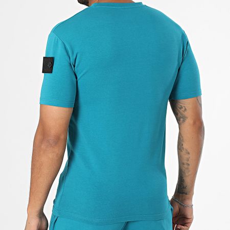 Black Industry - Set di maglietta e pantaloncini da jogging blu petrolio 009