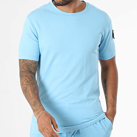Black Industry - Set di maglietta e pantaloncini da jogging 009 Azzurro