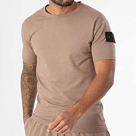 Black Industry - Set di maglietta e pantaloncini da jogging 009 Brown