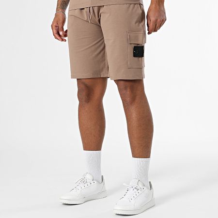 Black Industry - Set di maglietta e pantaloncini da jogging 009 Brown