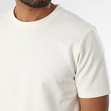 Black Industry - Set composto da t-shirt oversize e pantaloncini da jogging beige chiaro