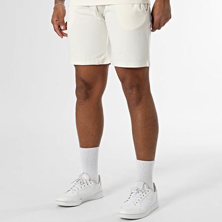 Black Industry - Set composto da t-shirt oversize e pantaloncini da jogging beige chiaro