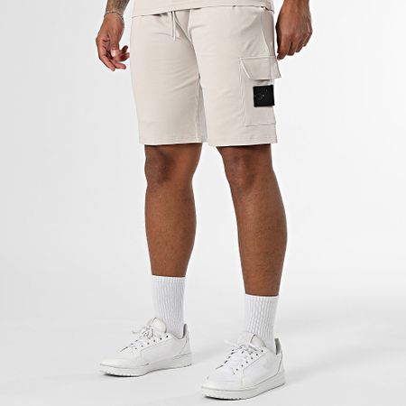 Black Industry - 009 Set di maglietta e pantaloncini da jogging beige