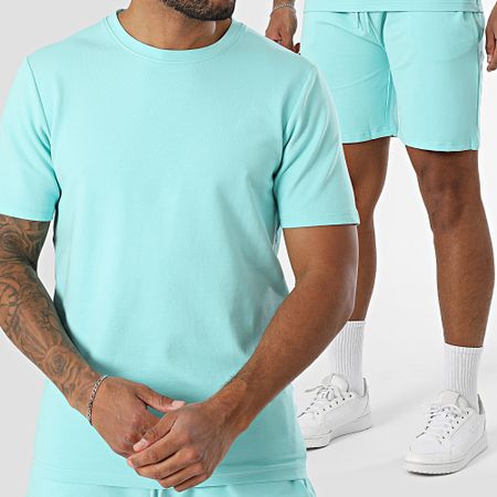 Black Industry - Set di maglietta oversize turchese e pantaloncini da jogging