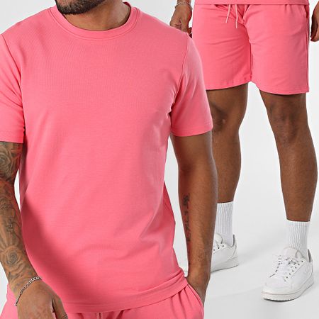 Black Industry - Set di maglietta oversize e pantaloncini da jogging rosa