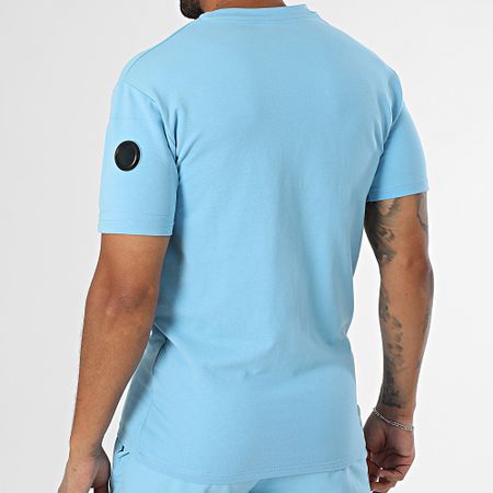 Black Industry - Set composto da maglietta oversize e pantaloncini da jogging blu chiaro