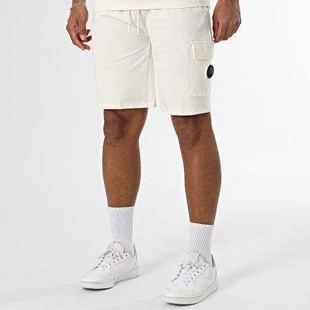 Black Industry - Set composto da t-shirt oversize e pantaloncini da jogging beige chiaro