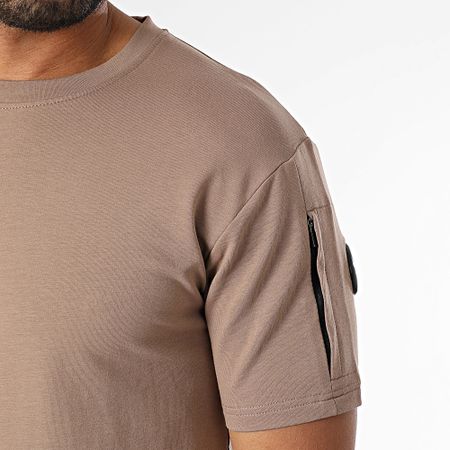 Black Industry - Set di maglietta oversize e pantaloncini da jogging marroni