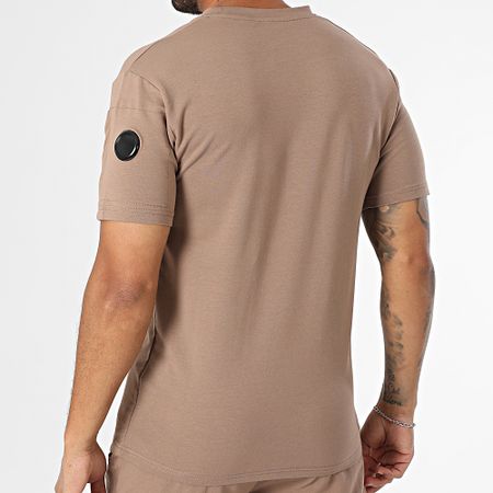 Black Industry - Set di maglietta oversize e pantaloncini da jogging marroni