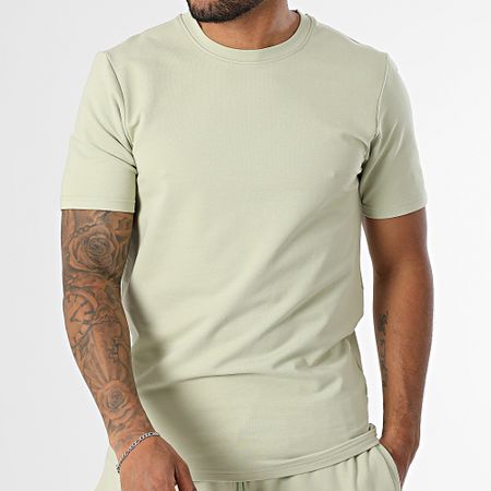 Black Industry - Maglietta oversize e set di pantaloncini da jogging verde cachi chiaro