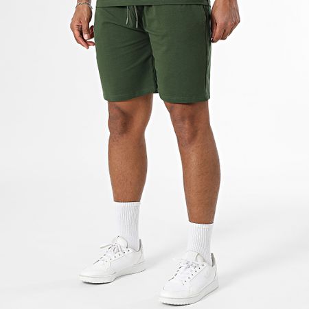Black Industry - Set di maglietta oversize e pantaloncini da jogging verde cachi