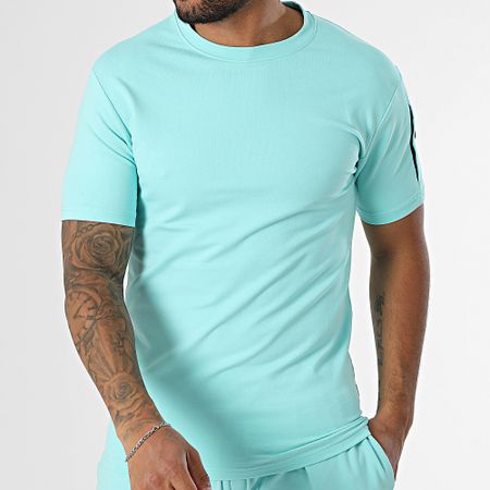 Black Industry - Set di maglietta oversize turchese e pantaloncini da jogging