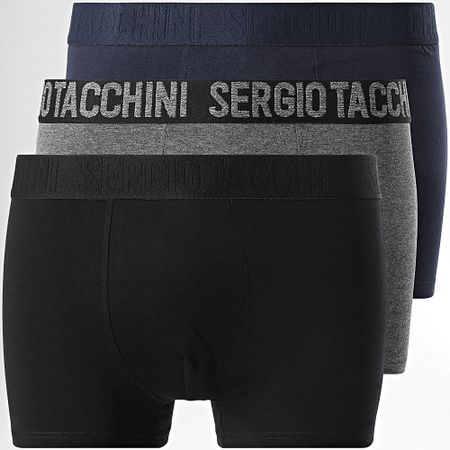 Sergio Tacchini - Set di 3 boxer 92892930 Nero Heather Grey Navy