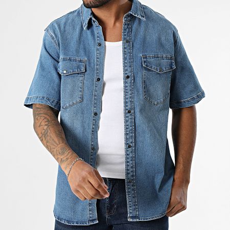 Classic Series - Jean 265 Camicia a maniche corte in denim blu