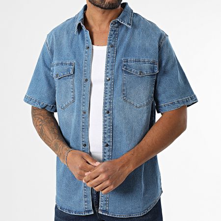 Classic Series - Jean 265 Camicia a maniche corte in denim blu