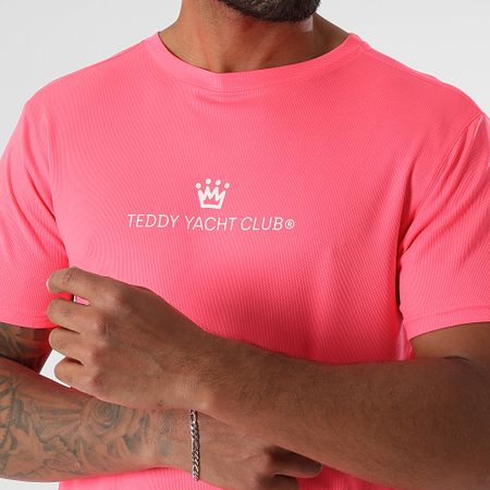 Teddy Yacht Club - Set maglia e pantaloncini da jogging Tech Maison De Couture nero rosa fluo bianco