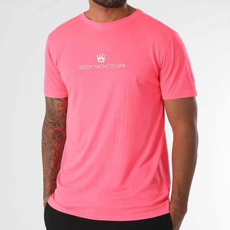 Teddy Yacht Club - Set maglia e pantaloncini da jogging Tech Maison De Couture nero rosa fluo bianco