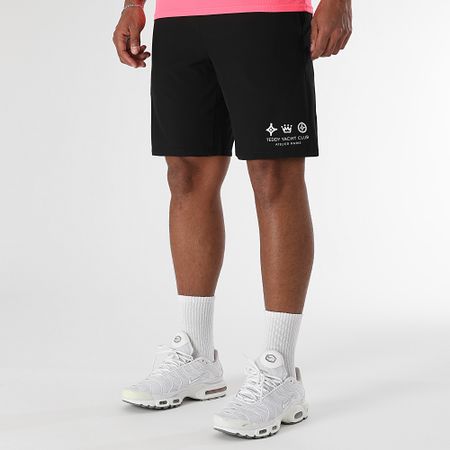 Teddy Yacht Club - Set maglia e pantaloncini da jogging Tech Maison De Couture nero rosa fluo bianco