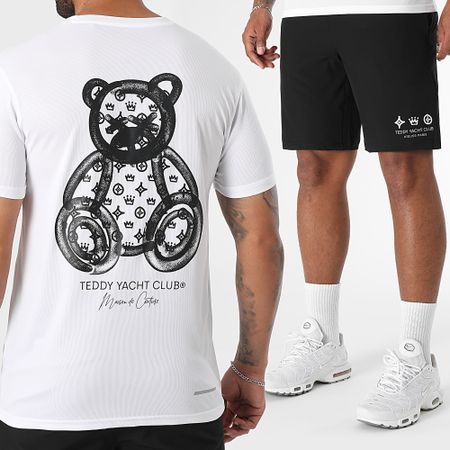 Teddy Yacht Club - Maison De Couture Set maglia tecnica e pantaloncini da jogging bianco nero