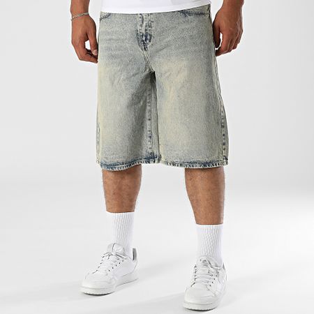 Uniplay - Jeans Baggy Fit Corto 390 Blu Denim Beige