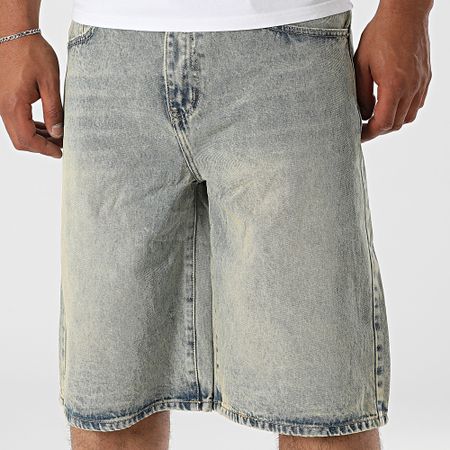Uniplay - Jeans Baggy Fit Corto 390 Blu Denim Beige