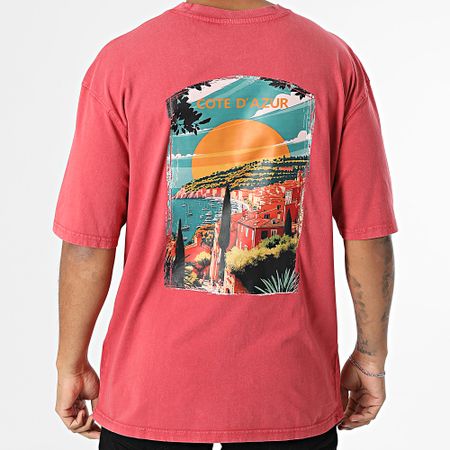 Black Industry - Maglietta oversize Costa Azzurra 025 Rosso