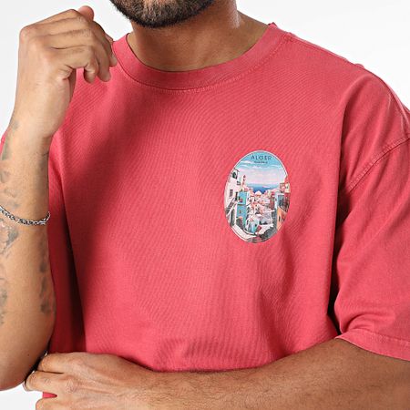Black Industry - Maglietta oversize Alger 039 Rosso