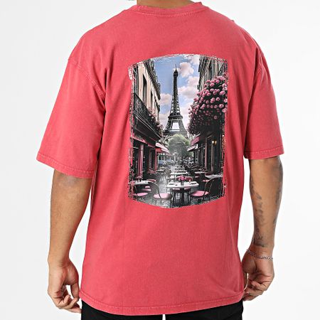 Black Industry - Maglietta oversize Paris 014 Rosso