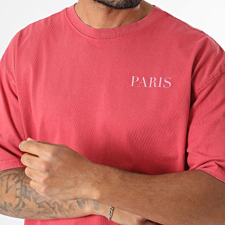 Black Industry - Maglietta oversize Paris 014 Rosso