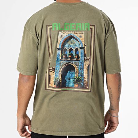 Black Industry - Maglietta oversize Algeria 044 Verde Khaki