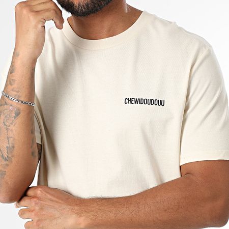 Chewidoudouu X Ryan Jernival - Maglietta oversize Teddy nero beige