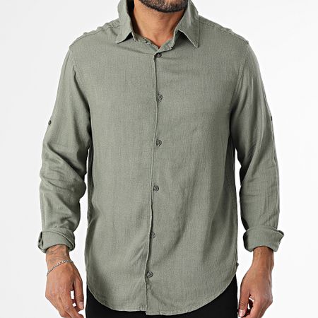 Classic Series - Camicia a maniche lunghe Lino Khaki Verde