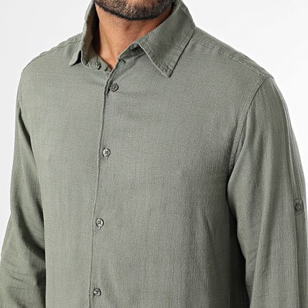 Classic Series - Camicia a maniche lunghe Lino Khaki Verde