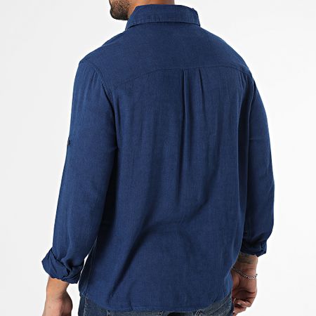 Classic Series - Camicia a maniche lunghe Lino blu navy
