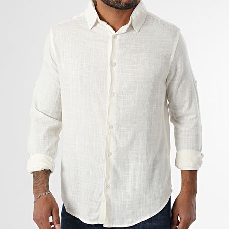 Classic Series - Camicia a maniche lunghe in lino beige chiaro