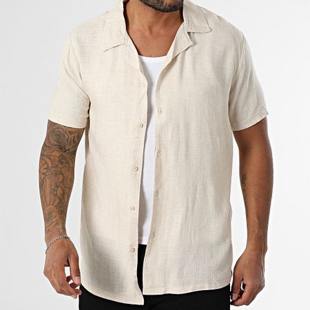 Classic Series - Camicia a maniche corte Leon Beige Chiné