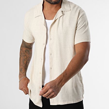 Classic Series - Camicia a maniche corte Leon Beige Chiné