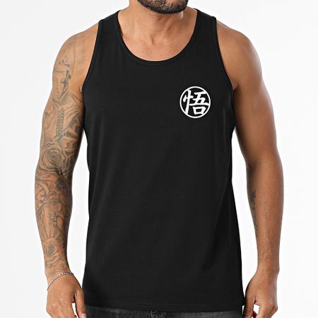 Dragon Ball Z - Canotta con stemma Goku Kanji sul petto Nero Bianco
