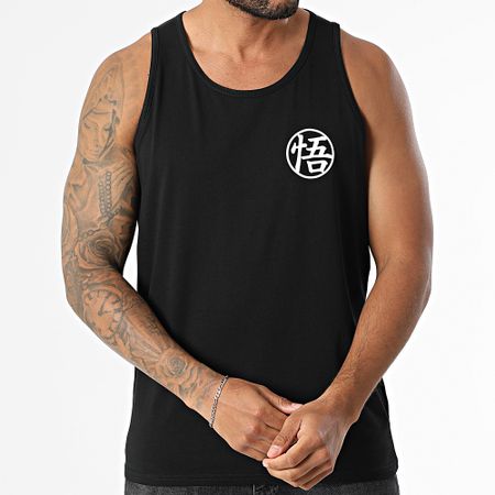 Dragon Ball Z - Canotta con stemma Goku Kanji sul petto Nero Bianco
