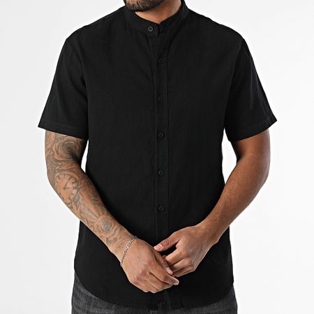 KZR - Camicia a maniche corte Collo da ufficiale 059 Nero