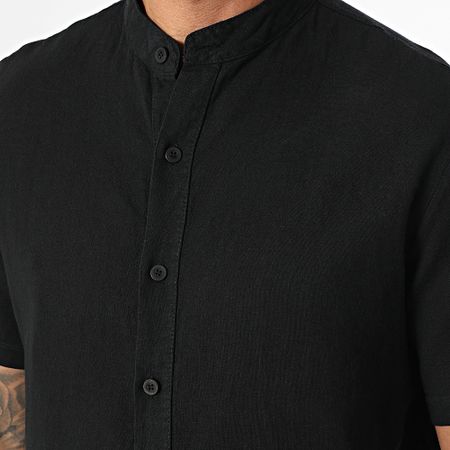 KZR - Camicia a maniche corte Collo da ufficiale 059 Nero
