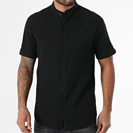 KZR - Camicia a maniche corte Collo da ufficiale 059 Nero