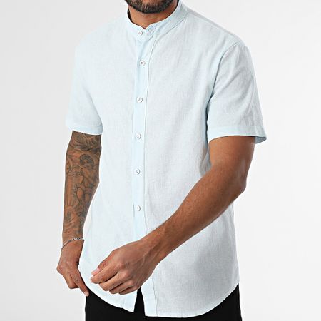 KZR - Camicia a maniche corte Collo da ufficiale 059 Azzurro