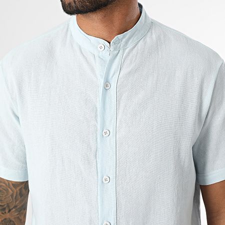 KZR - Camicia a maniche corte Collo da ufficiale 059 Azzurro