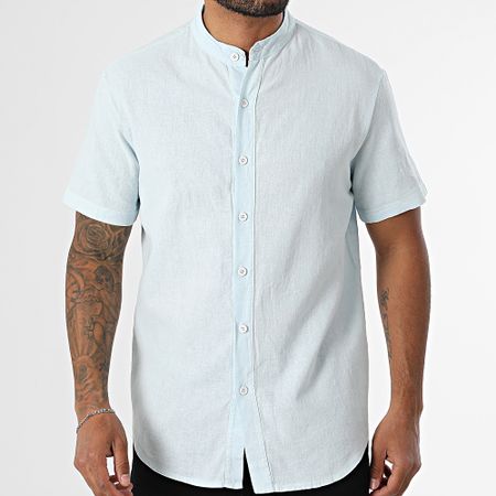 KZR - Camicia a maniche corte Collo da ufficiale 059 Azzurro